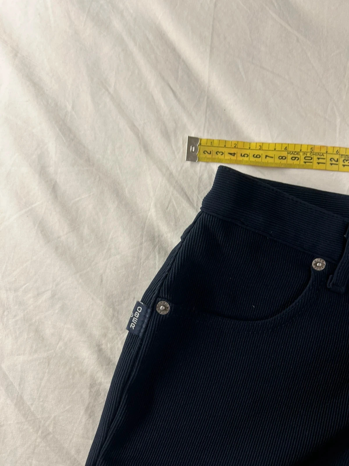 Pantalón ajustado azul marino ober style efecto acanalado talla 36 – photo 12